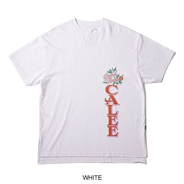 CALEE キャリー ×SHELTECH CALEE Logo tail cut drop shoulder T-shirt