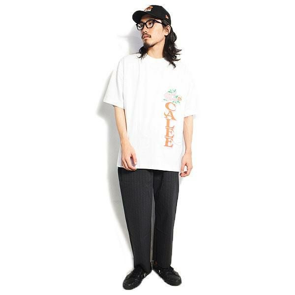 CALEE キャリー ×SHELTECH CALEE Logo tail cut drop shoulder T-shirt