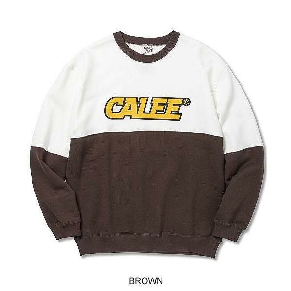 CALEE キャリー CALEE Univ. contrasting fabric crew neck sweat