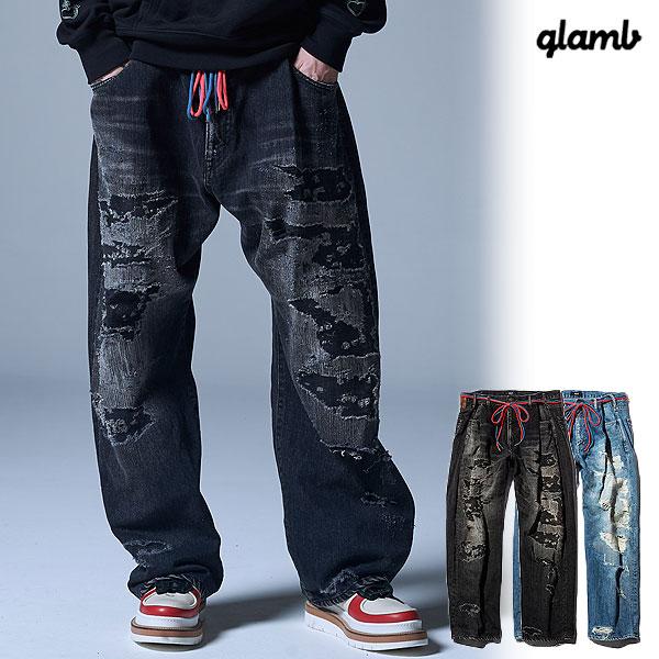 glambグラム　ダメージスキニーデニム グランジy2k archive 00s glamb（グラム） ジーンズ Shred Damage Denim / シュレッドダメージ