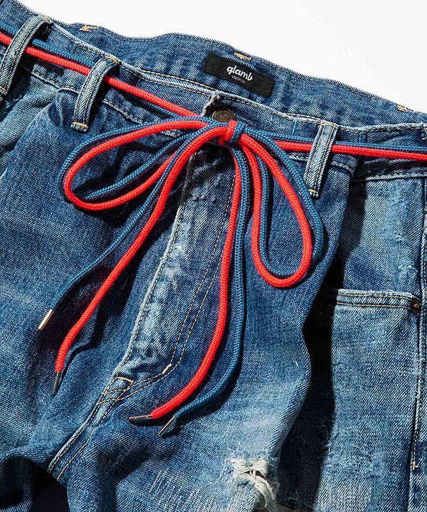 glamb グラム Heavy Damage Wide Denim