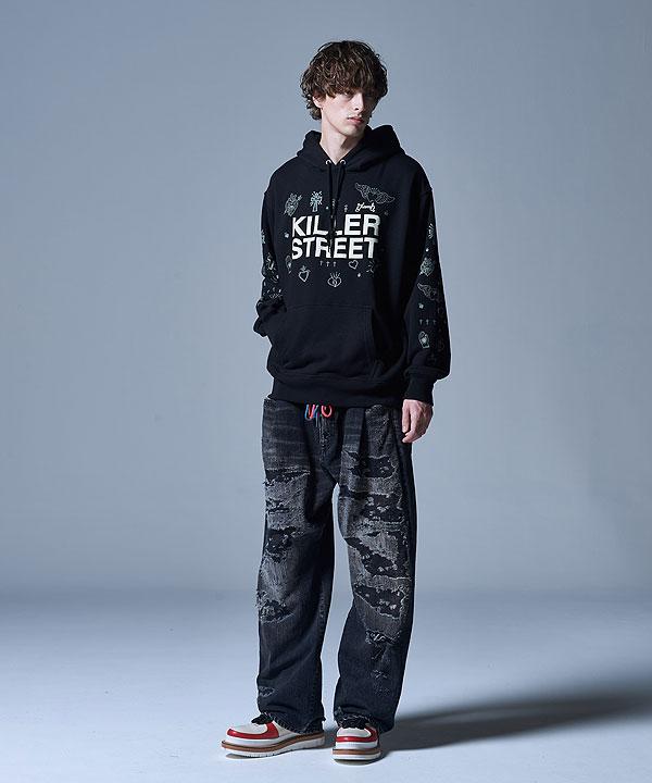 glamb グラム Heavy Damage Wide Denim