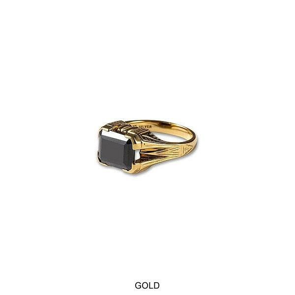 CALEE キャリー Cut stone silver ring -black cubic-