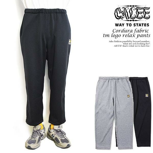 CALEE キャリー Cordura fabric tm logo relax pants