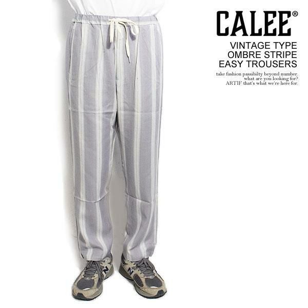CALEE キャリー VINTAGE TYPE OMBRE STRIPE EASY TROUSERS
