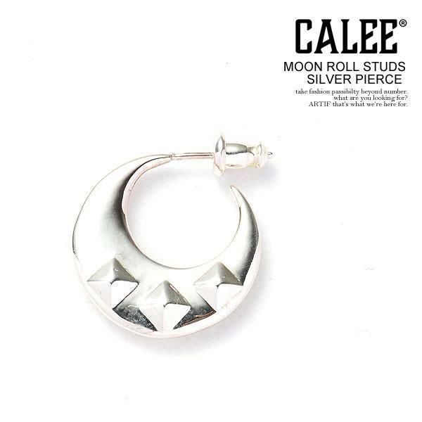 CALEE シルバーフープピアス CALEE 「LOGO ROLL PIERCE ＜LARGE＞ 」 SILVER 925製 ロールタイプピアス