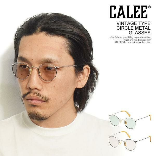 CALEE キャリー VINTAGE TYPE CIRCLE METAL GLASSES