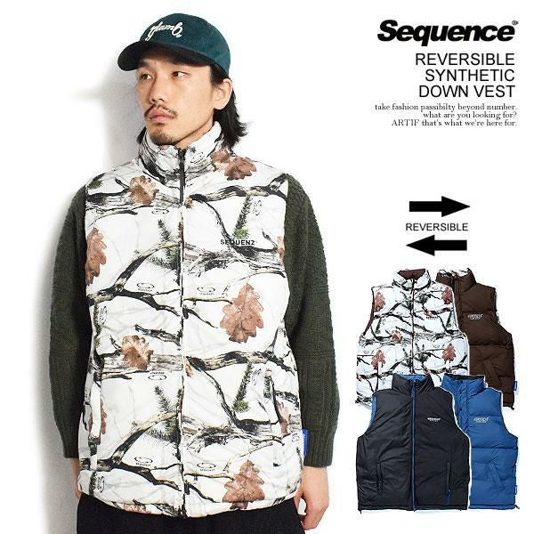 SEQUENZ シークエンズ REVERSIBLE SYNTHETIC DOWN VEST | ARTIF