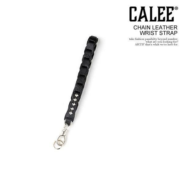 CALEE キャリー CHAIN LEATHER WRIST STRAP