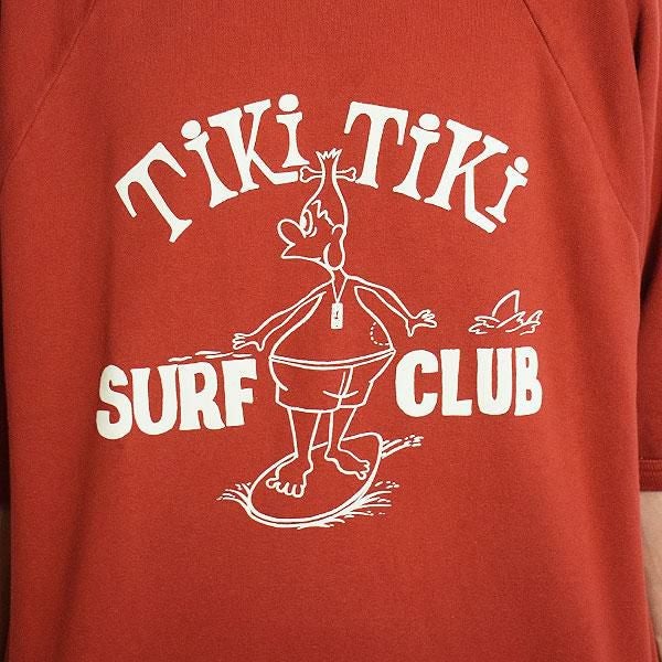 WEIRDO ウィアード TIKITIKI SURF CLUB - S/S SWEAT -ORANGE-