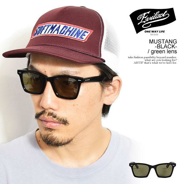 EVILACT イーブルアクトサングラス MUSTANG 新品未使用 EVILACT EYEWEAR イーブルアクト アイウェア MUSTANG -BLACK- / green lens