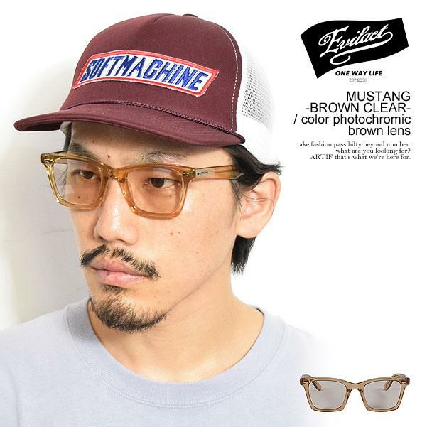 EVILACT EYEWEAR イーブルアクト アイウェア MUSTANG -BROWN CLEAR