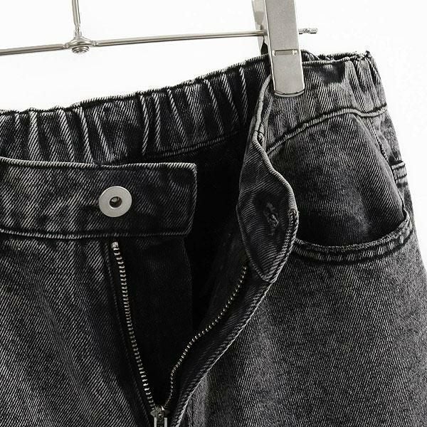 GLIMCLAP グリムクラップ Chemical processing denim wide straight pants