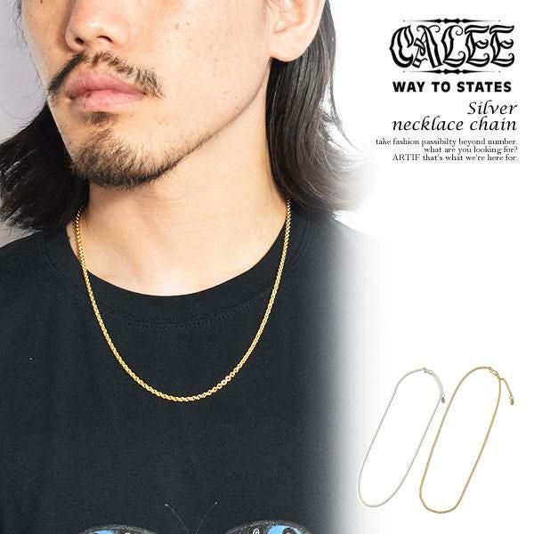 CALEE キャリー Silver necklace chain CL-24AW004JW