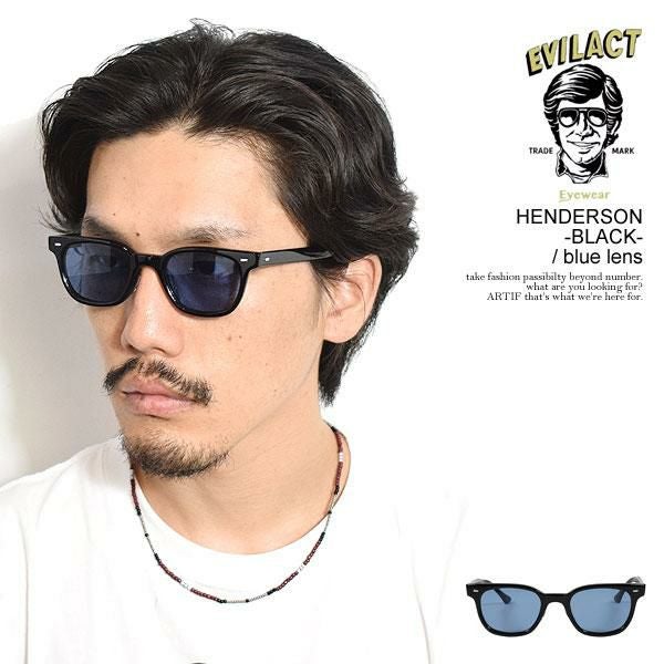 EVILACT EYEWEAR イーブルアクト アイウェア HENDERSON -BLACK- / blue 