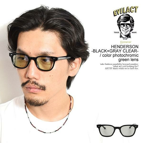 EVILACT EYEWEAR イーブルアクト アイウェア HENDERSON -BLACK×GRAY