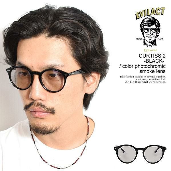 Evilact ラウンド型サングラス ケース付き　curtissⅡイーブルアクト EVILACT EYEWEAR(イーブルアクトアイウエア),CURTISS(カーチス) COLOR