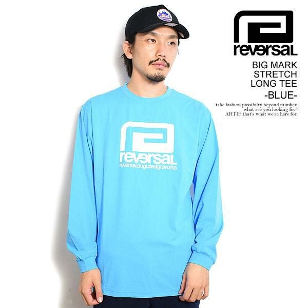 reversal リバーサル BIG MARK STRETCH LONG TEE -BLUE- | ARTIF