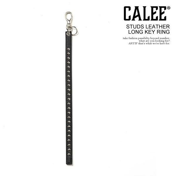 CALEE キャリー STUDS LEATHER LONG KEY RING