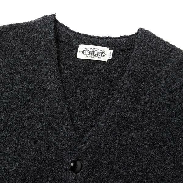 calee カーディガン　ブラック アメカジ バイカー CALEE キャリー × EYYA KNIT BOUCLE KNIT CARDIGAN