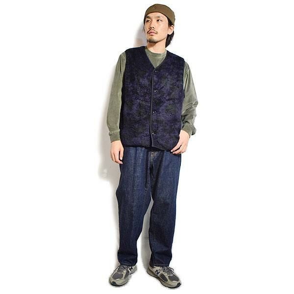 CALEE キャリー NYLON RIP FLEECE WAIST COAT -SNAKE PATTERN- CALEE キャリー NYLON RIP FLEECE WAIST COAT -SNAKE PATTERN-