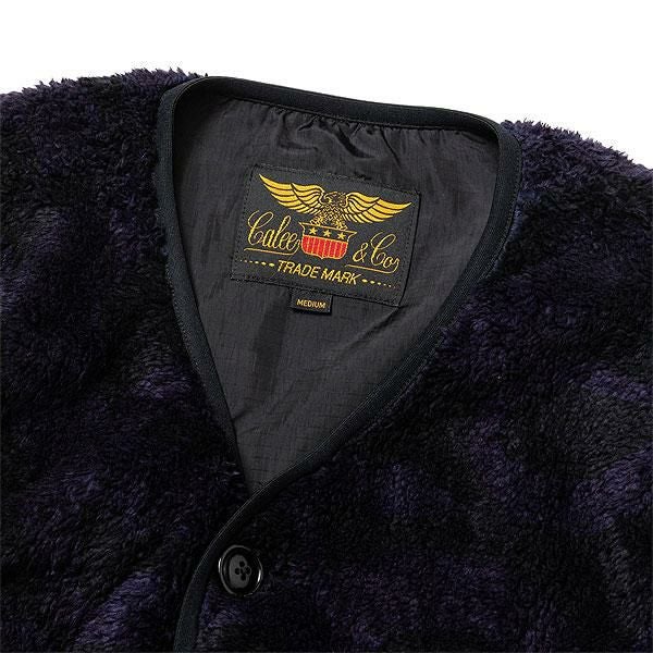 【CALEE】NYLON RIP FLEECE WAIST COAT CALEE キャリー NYLON RIP FLEECE WAIST COAT -SNAKE PATTERN-