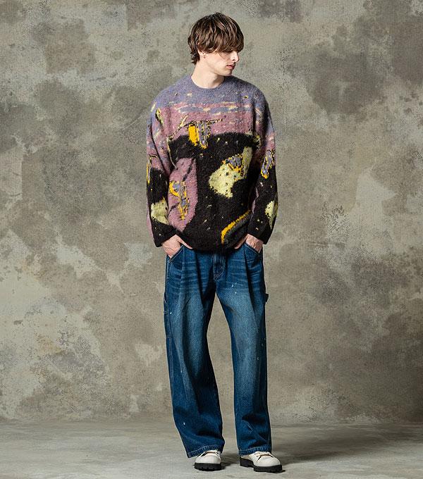 美品／W95／Lサイズ／グラム glamb／グランジ系 スキニーデニム glamb グラム Red Dirt Work Denim