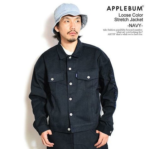 APPLEBUM アップルバム Loose Color Stretch Jacket -NAVY-