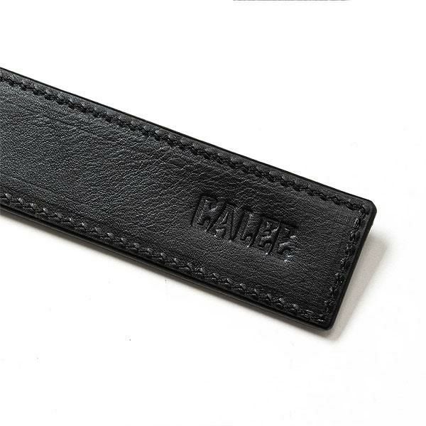 CALEE キャリー STUDS LEATHER FLAT LONG KEY RING