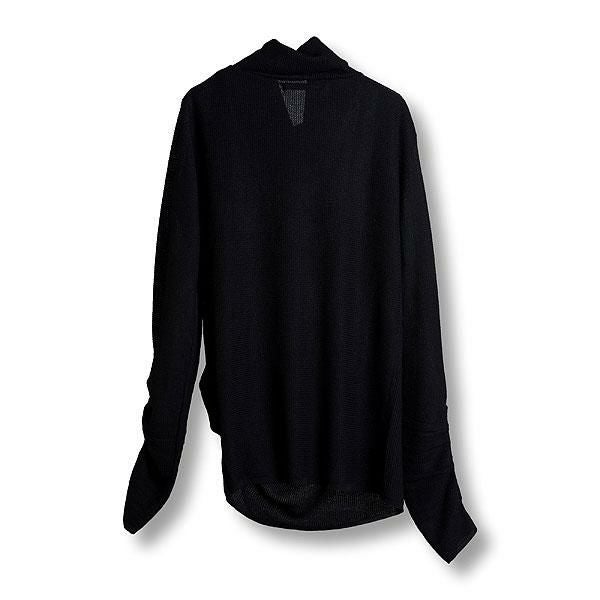 NO ID. BLACK ノーアイディー オフタートルドレープニットPO