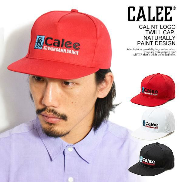 CALEE キャリー CAL NT LOGO TWILL CAP -NATURALLY PAINT DESIGN-