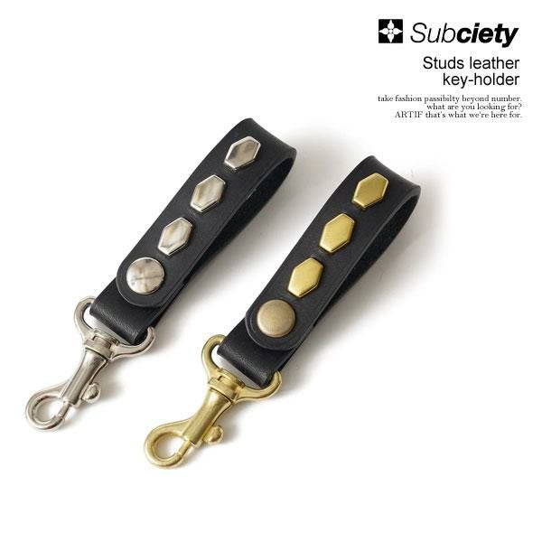 SUBCIETY サブサエティ Studs leather key-holder