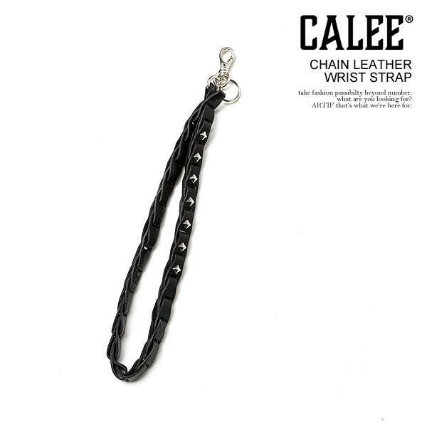 CALEE キャリー CHAIN LEATHER WRIST STRAP
