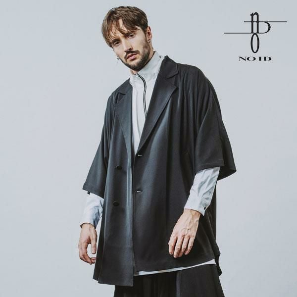 NO ID. BLACK ノーアイディー バックタックダブルブレストポンチョ