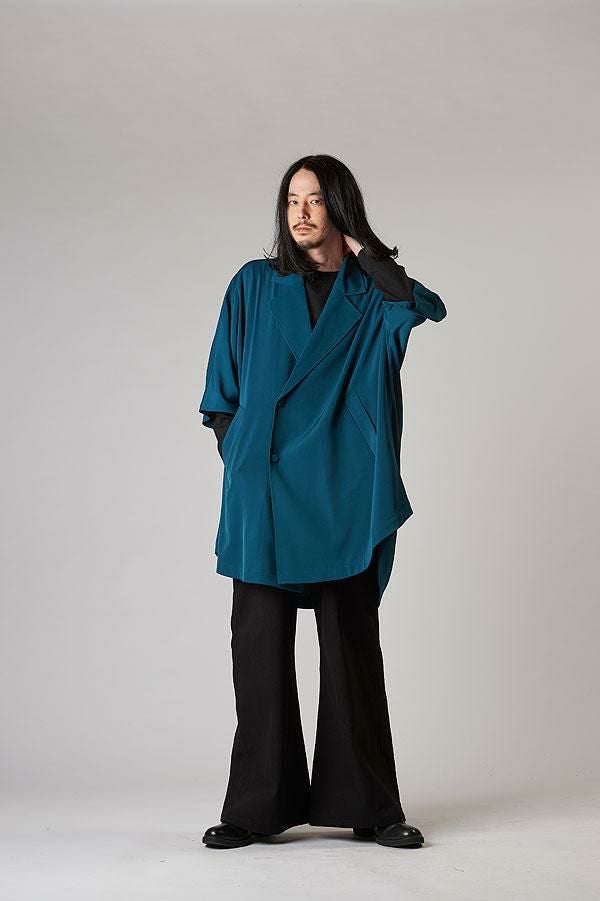 NO ID. BLACK ノーアイディー バックタックダブルブレストポンチョ