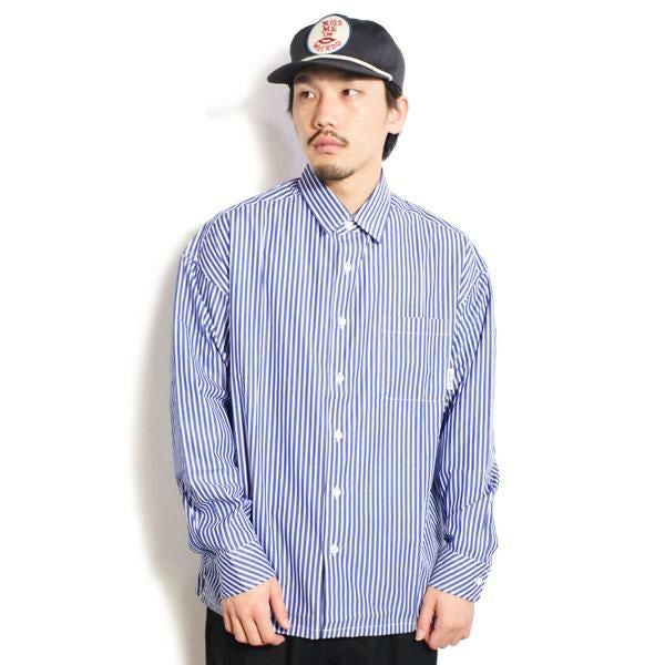 CALEE キャリー STRIPE BOX L/S SH