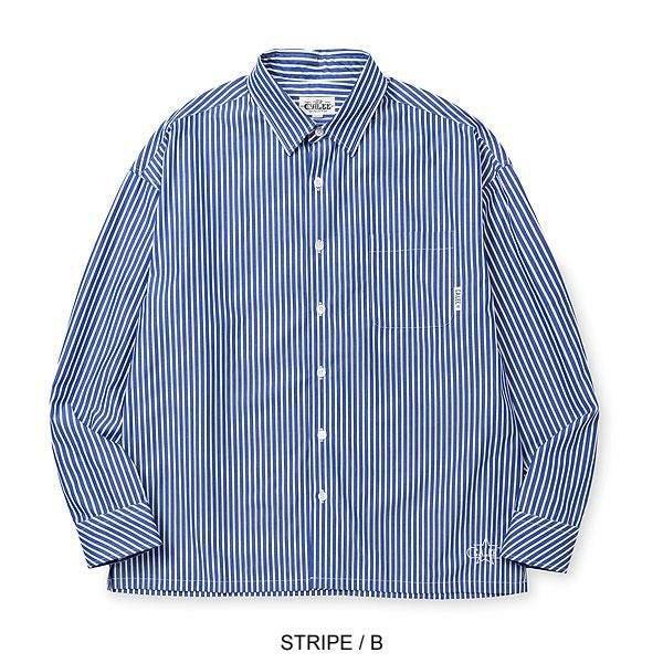 CALEE キャリー STRIPE BOX L/S SH