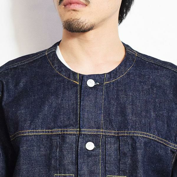 CALEE キャリー 1ST TYPE NO COLLAR DENIM JACKET -OW-