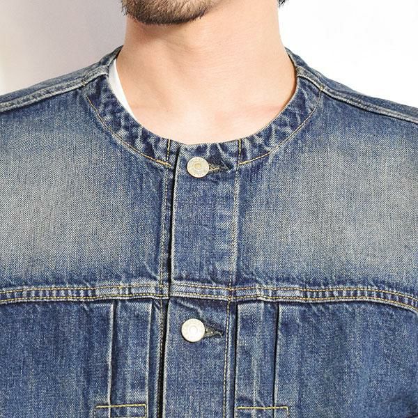 CALEE キャリー 1ST TYPE NO COLLAR DENIM JACKET -USED-