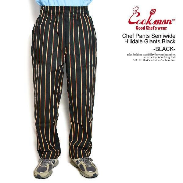 COOKMAN クックマン Chef Pants Semiwide Hilldale Giants Black