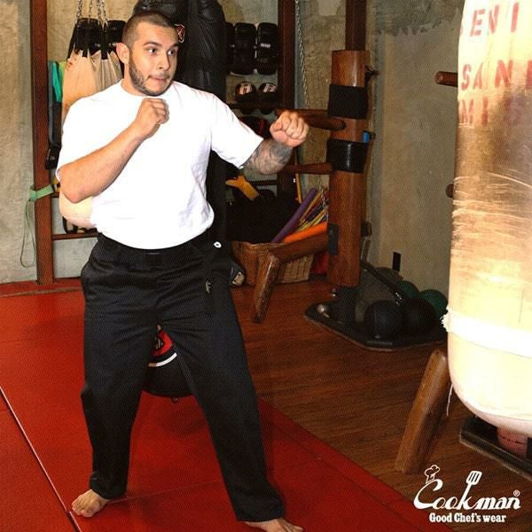 クック COOKMAN クックマン Chef Pants Semiwide Black Belt Black -BLACK