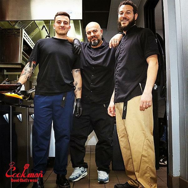 COOKMAN クックマン Chef Pants Semiwide Black Belt Black -BLACK