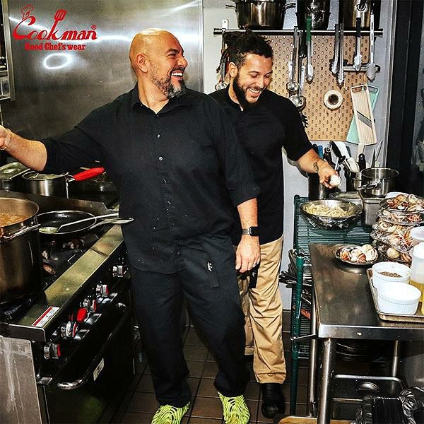 COOKMAN クックマン Chef Pants Semiwide Black Belt Black -BLACK