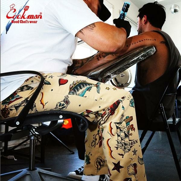 COOKMAN クックマン Chef Pants Old Tattoo Beige -BEIGE- | ARTIF