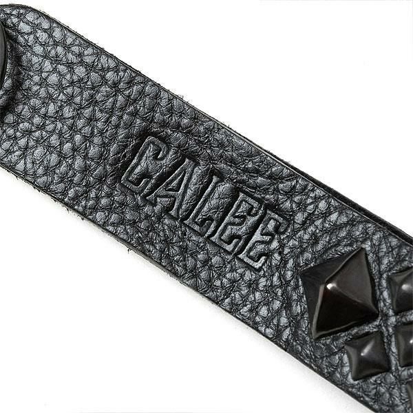 CALEE キャリー STUDS LEATHER FLAT KEY RING