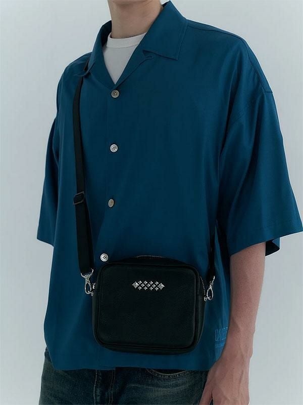 CALEE キャリー STUDS LEATHER SHOULDER BAG -BOX TYPE-