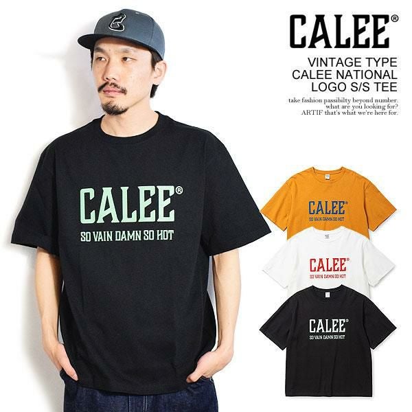 CALEE キャリー VINTAGE TYPE CALEE NATIONAL LOGO S/S TEE