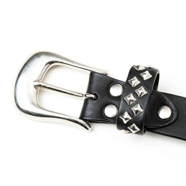 CALEE キャリー STUDS LEATHER NARROW BELT -TYPE B-