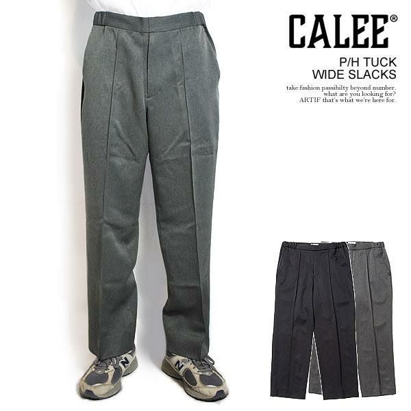 CALEE キャリー P/H TUCK WIDE SLACKS