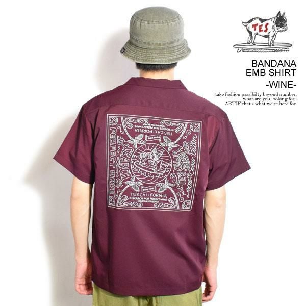 The Endless Summer エンドレスサマー TES BANDANA EMB SHIRT -WINE-